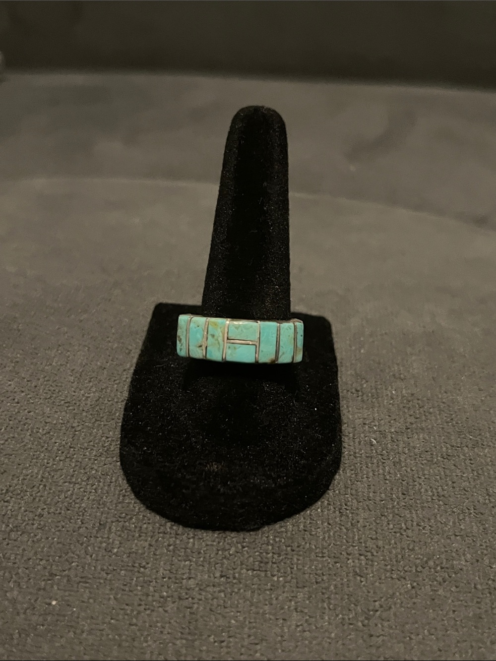 Zuni Turquoise Inlay Women's Band Ring - Turquoise